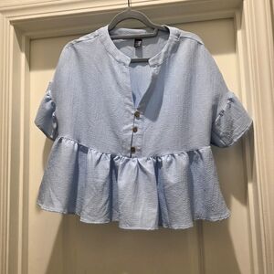 SHEIN Soft Blue Textured Top